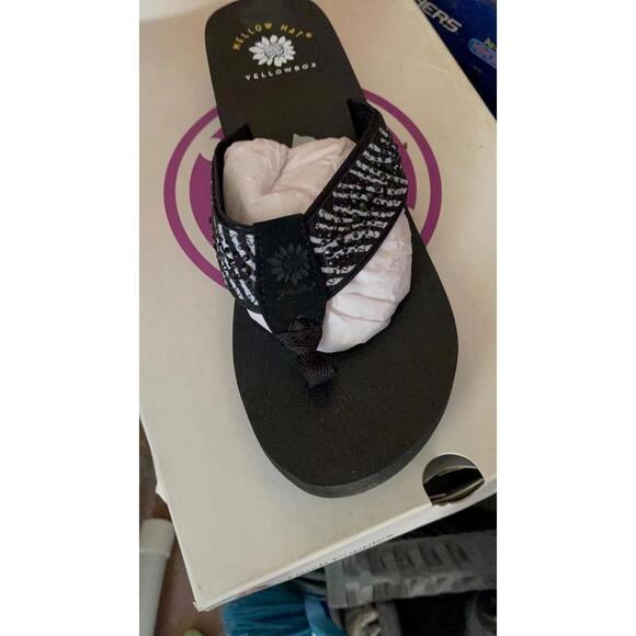 YELLOW BOX Zebra Cairo embleshed Flops Size 9.5 - Picture 2 of 6